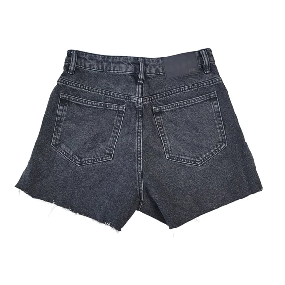 Zara Black Jean Shorts High-Waisted Distressed - Picture 3 of 9